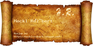 Heckl Róbert névjegykártya